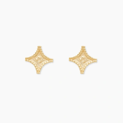 Shop Gorjana Maya Diamond Stud Earrings In Gold Plated Brass, Women's By