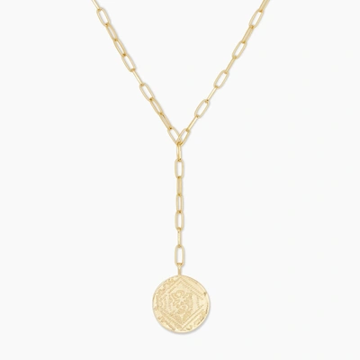 Shop Gorjana Ana Coin Lariat Necklace In Gold Plated Brass, Women's By