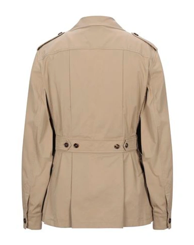Shop Dolce & Gabbana Man Overcoat & Trench Coat Beige Size 40 Cotton, Elastane, Goat Skin, Zama, Polyeste
