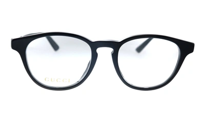 Shop Gucci Gg 0491o 001 Oval Eyeglasses In Black