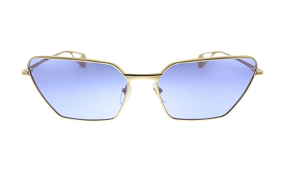 Shop Gucci Gg 0538s 006 Cat-eye Sunglasses In Gold