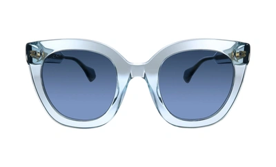 Verwaand Fauteuil Depressie Gucci Gg 0564s 003 Cat-eye Sunglasses In Light Crystal Blue | ModeSens