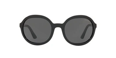 Shop Prada 0pr 09vs Oval Sunglasses In Grey