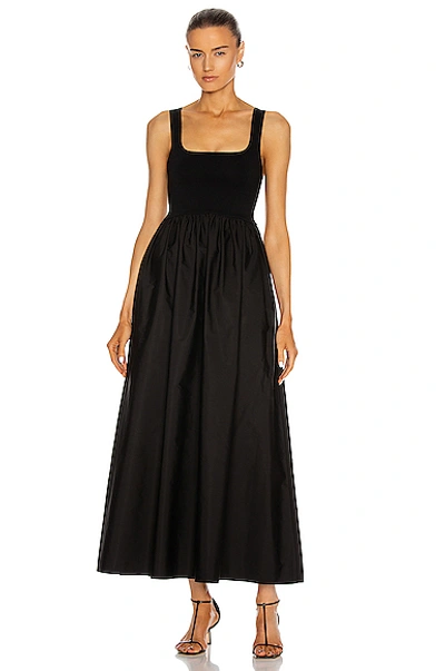 Shop Matteau Knit And Cotton Maxi Dress In Black