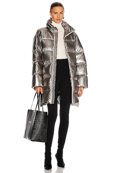 Shop Moncler Cyclopic Coat In Silver