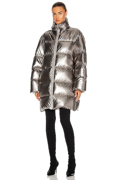Shop Moncler Cyclopic Coat In Silver