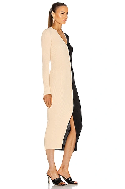 Shop Staud Shoko Sweater Dress In Buff & Black