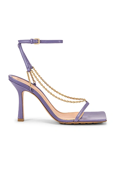 Shop Bottega Veneta Ankle Strap Chain Sandals In Lavender