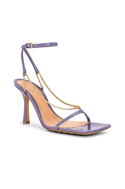 Shop Bottega Veneta Ankle Strap Chain Sandals In Lavender