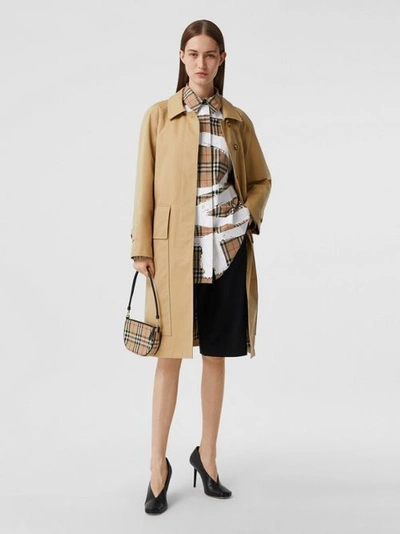 Shop Burberry Cotton Gabard In Honey