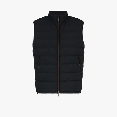 Shop Ermenegildo Zegna Padded Down Gilet In Blue