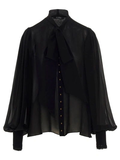 Shop Balmain Lavallère Shirt In Black
