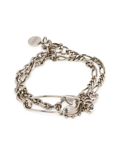 Shop Alexander Mcqueen Safety Pin Bracelet In Silver