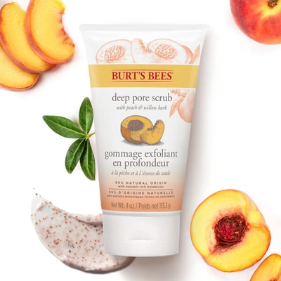 Shop Burt's Bees Peach & Willowbark Deep Pore Scrub (4 oz / 110g)