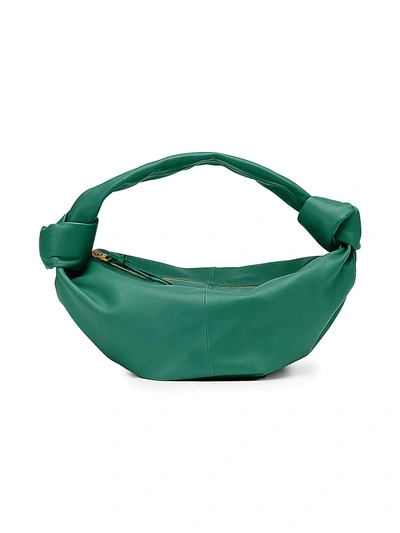 Shop Bottega Veneta Women's Mini Double Knot Leather Bag In Racing Green