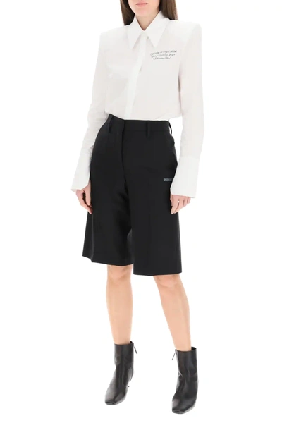 Shop Off-white Poplin Shirt With Embroidery In White