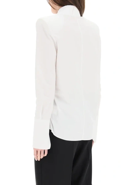 Shop Off-white Poplin Shirt With Embroidery In White