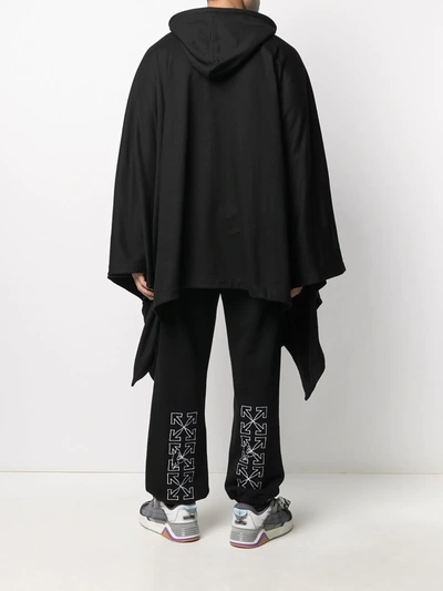 Shop Ktz Logo-embroidered Asymmetric Cape In Black