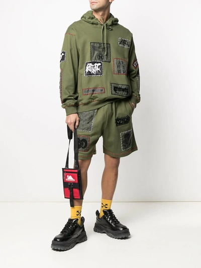 Shop Ktz Patch-detailed Drawstring Hoodie In Green