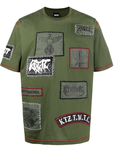 Shop Ktz Multi-patch T-shirt In Green
