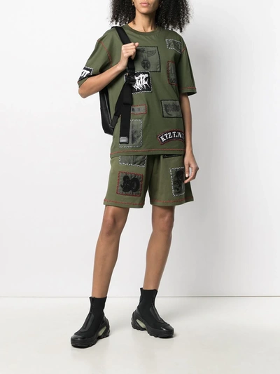 Shop Ktz Patch-detailed Track Shorts In Green
