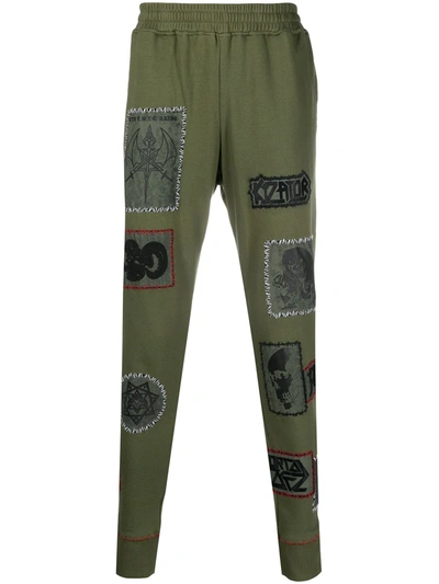 Shop Ktz Patch-detailed Track Pants In Green