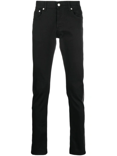 Shop Alexander Mcqueen Contrast-panel Jeans In Black