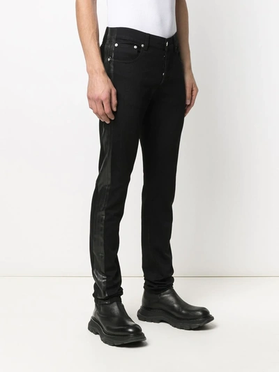 Shop Alexander Mcqueen Contrast-panel Jeans In Black