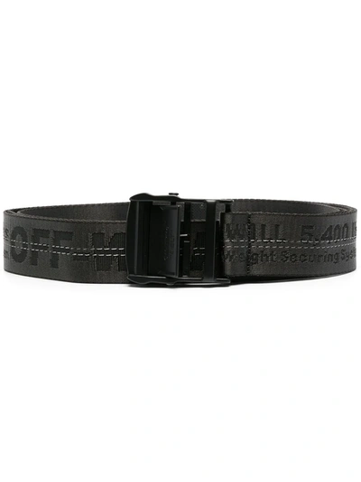 Shop Off-white Jacquard-logo Industrial Belt In Black