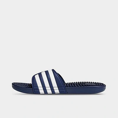 Shop Adidas Originals Adidas Adissage Slide Sandals In Dark Blue/white/dark Blue