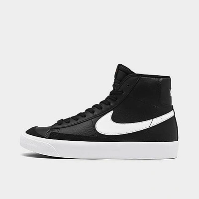 Shop Nike Big Kids' Blazer Mid '77 Casual Shoes In Black/sail/white/total Orange