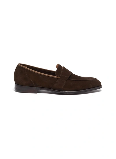 Shop George Cleverley Owen' Wide Strap Suede Penny Loafers In Brown