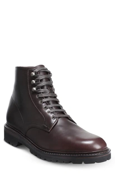 Shop Allen Edmonds Higgins Waterproof Plain Toe Boot In Chestnut Leather