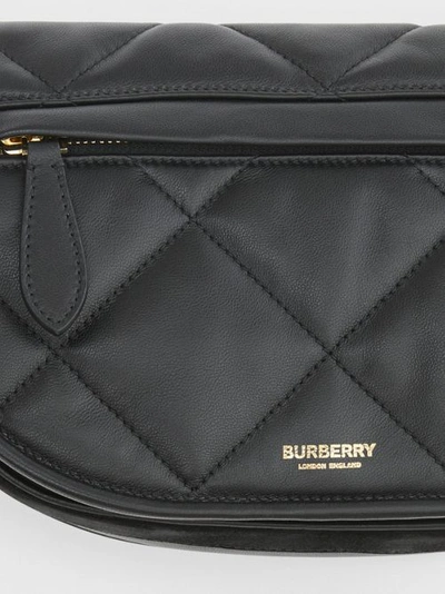 Shop Burberry Small Quilted Lambskin Olympia Bag In Black
