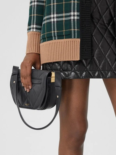 Shop Burberry Small Quilted Lambskin Olympia Bag In Black