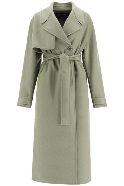 Shop Jacquemus Coat Tastes In Wool In Light Green