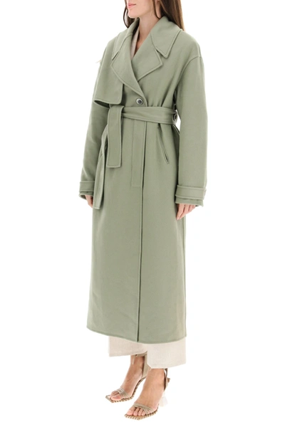 Shop Jacquemus Coat Tastes In Wool In Light Green