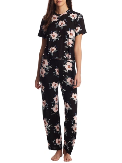 Shop Honeydew Intimates All American Floral Knit Pajama Set In Black Floral