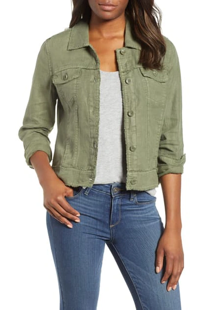 Shop Tommy Bahama 'two Palms' Linen Raw Edge Jacket In Tea Leaf