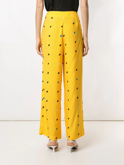 Shop Eva Gravataria Boca Wide-leg Trousers In Yellow