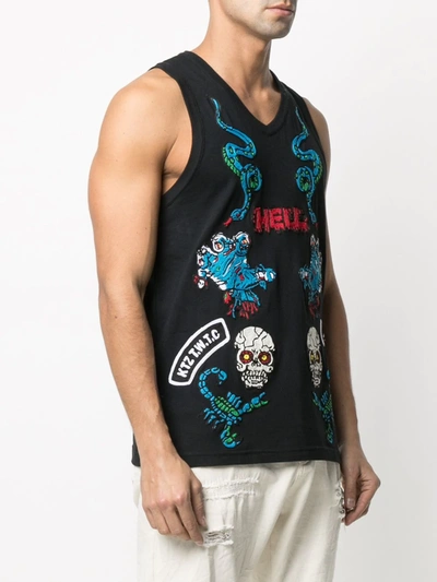 Ktz Patches Unisex Vest Top In Black