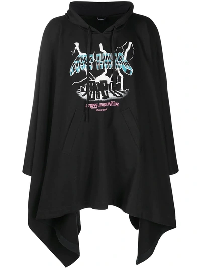 Shop Ktz Thunder Unisex Poncho In Black