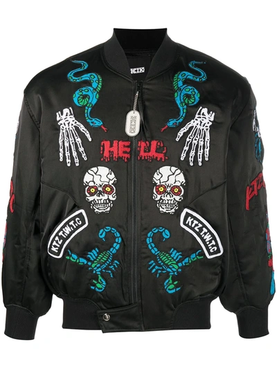 Shop Ktz Patch-detailed Bomber Jacket In Black