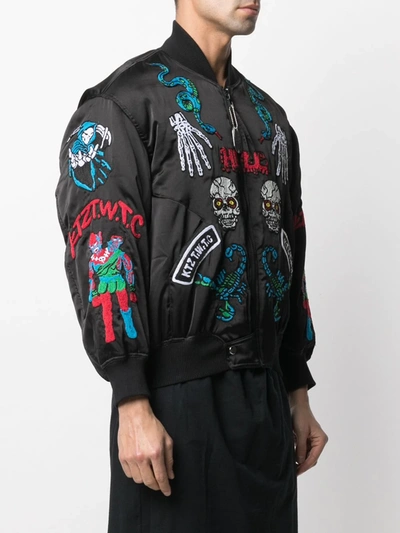 Shop Ktz Patch-detailed Bomber Jacket In Black