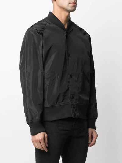 Shop Ktz Slogan-embroidered Bomber Jacket In Black