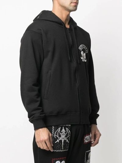 Shop Ktz Logo-print Zip-up Hoodie In Black