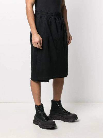 Shop Ktz Skirt-overlaid Drop-crotch Shorts In Black