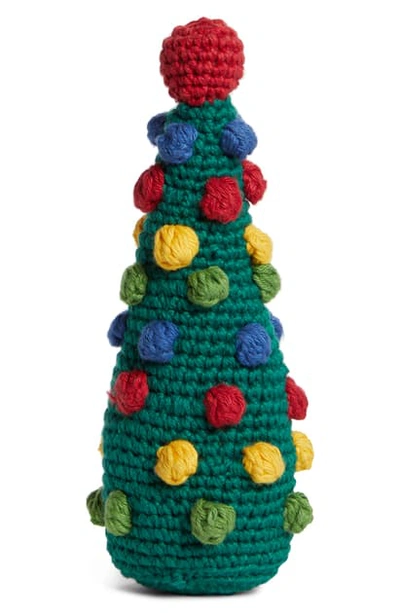 Shop Ware Of The Dog Cotton Crochet Pompom Tree Squeaky Dog Toy In Green Multi