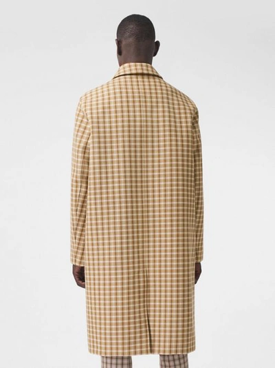 Shop Burberry Varsity Graphic Check Bonded Cotton Car Coat In Soft Fawn