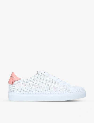 Shop Givenchy Urban Street Perforated Leather Trainers In White/oth